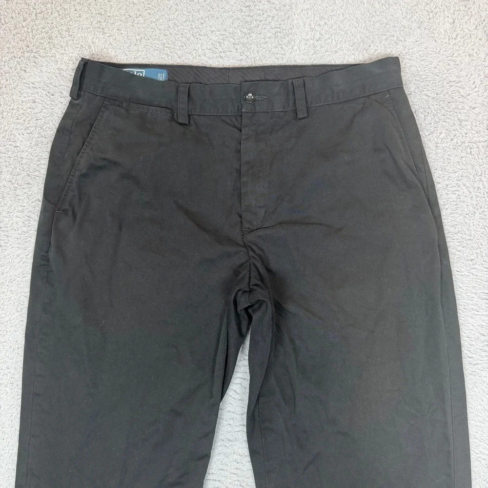 Vintage Polo Ralph Lauren Mens Preston Pant Black Cotton Chino Straight 34x30